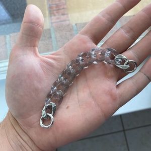 HRH Collection Hematite Liquid Ice Chain